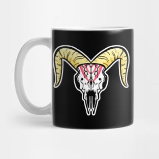 Animal Ram Skull Mascot Logo Illustration Cartoon Pink Mug